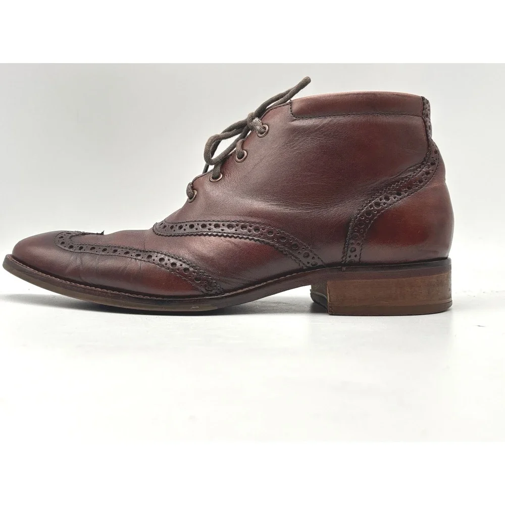 Cole Haan Mens Brown Leather Wingtip Brogue Chukka Boots C11053 Size 8.5 M
